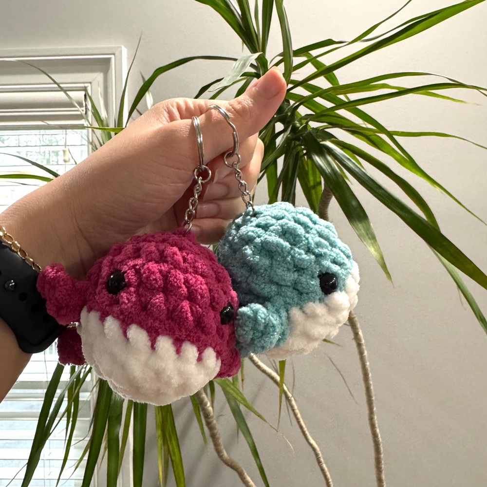 Hand crocheted whale keychain 🐳